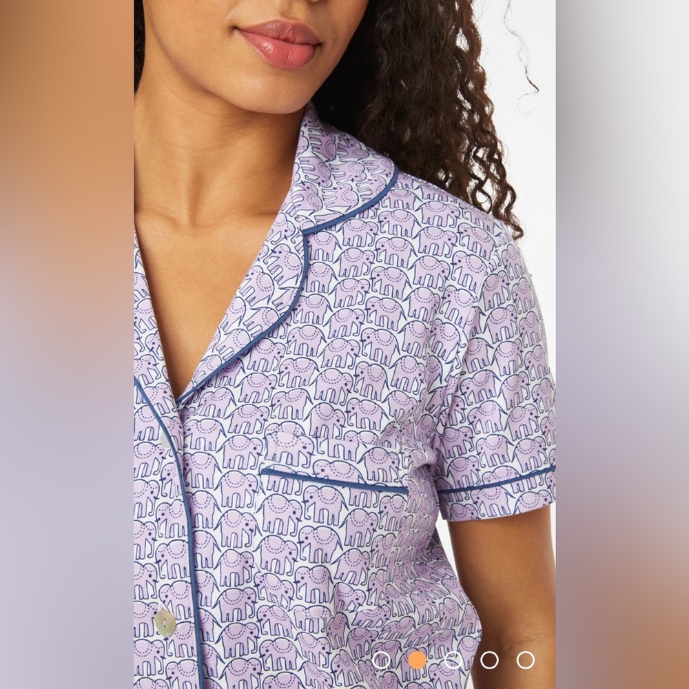 Roller Rabbit Lilac Hathi Polo Pajamas Top and Bottom